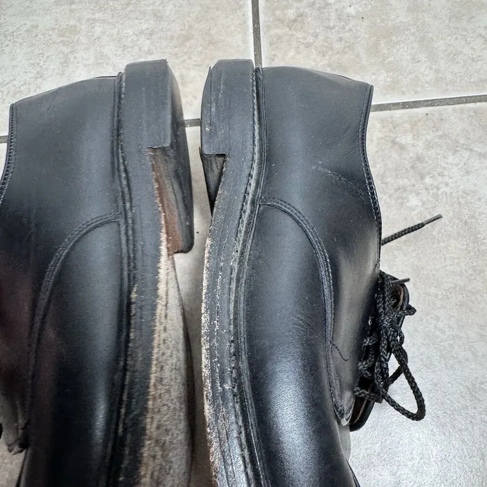 Allen Edmonds Men’s 10 E Walton Split Toe Black Leather Lace Up Shoes Prep Dress